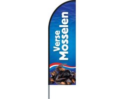 Beachflag - Mosselen - Beachflag inclusief mast - Horecavlaggen.nl
