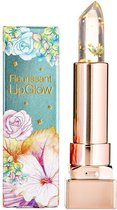 GLAMFOX Emerald Flower Lippenstift - Lip Plumper Lipstick met 24 Karaat Goud Korrels en 100% Echte Bloem - Lippenstift Langhoudend - Lippenbalsem - Korean Beauty Make Up