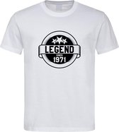 Wit T-Shirt met “ Legend sinds 1971 “ print Zwart  Size L