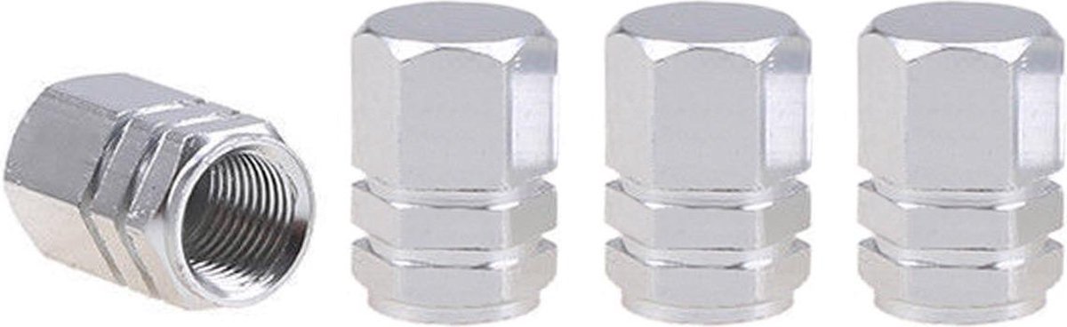 Ventieldopjes - Zilver - 4 stuks