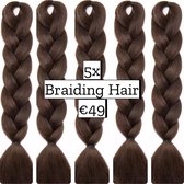 Braiding Hair Braids Hair vlechthaar vlechtharen 5 pakken Tangle Free Midden Bruin