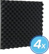 NX Sound - 4 PACK - zelfklevende geluidsisolatie - 50x50x5cm - geluidsdemper - noppenschuim - studioschuim