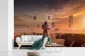 Behang - Fotobehang Een astronaut op Mars - Breedte 420 cm x hoogte 280 cm