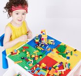 Bouwtafel voor Duplo & Lego + Knikkerbaan 85 delig - Kindertafel met 2 Stoeltjes 4 Bakjes en 85 Bouwblokken - Blokkentafel - Speeltafel - Blokken Tafel Kinderen - Constructie Speel