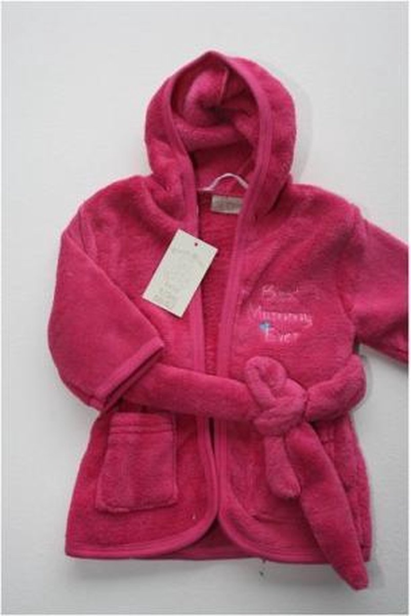 Picco Mini baby badjas - roze - BEST DADDY EVER - maat 80/86 (12-18 maanden)