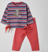 Woody pyjama meisjes - wasbeer - streep - 212-3-BSL-S/904 - maat 80