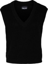 Pieces Trui Pccarole V-neck Knit Vest Bc 17117319 Black Dames Maat - L
