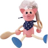 Tricky-Toy - Speelpoppetje - Cocinero - Chef Varken - Hout