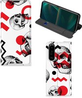 Bookstyle Case Sony Xperia 5 III Smart Cover Skull Red