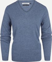 Steppin' Out Herfst/Winter 2021 Trui Fine Merino Vneck Vrouwen - Regular Fit - Wol - Blauw (XL)