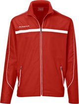 Masita | Trainingsjack Dames & Heren Kind - Trainingskleding Voetbal - Comfortabel & Duurzaam 100% polyester - RED/WHITE - 140