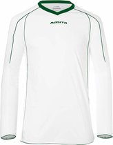 Masita | Sportshirt Heren Lange Mouw - Striker Voetbalshirt Fitness Shirt- Hardloopshirt Heren - Wedstrijdshirt - sneldrogend - WHITE/GREEN - XXL