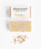 Werfzeep Haverscrub – Scrub met Haver - Natuurlijke zeep - Handgemaakt - Biologische en Vegan zeep - voor Gevoelige huid - 100 gram