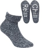 Huissokken - Anti-Slip - Chill en Relax - Marine Mellee - Unisex - Maat 43-46 - 40% Wol