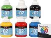 acrylverf mat 6 stuks 500 ml multicolor
