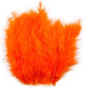kalkoenveren 5-12 cm oranje 15 stuks
