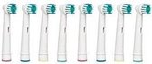 Xactive - Opzetborstel voor Oral-B - Elektrische tandborstel - Opzetborstels - Wit / Multicolor onderkant - 8 stuks -