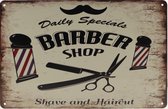 Wandbord – Barber shop - Barbier - Vintage - Retro -  Wanddecoratie – Reclame bord – Restaurant – Kroeg - Bar – Cafe - Horeca – Metal Sign – 20x30cm