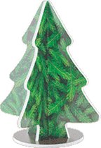 Decoratieve kerstboom - Kerstboom in 3D - Foamboard - Groen - 20,5 x 20,5 x 25 cm hoog