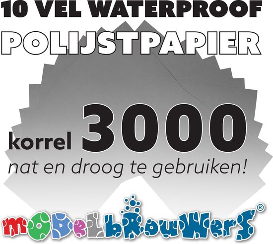 Maak het zwaar moeder Bliksem Waterproof polijstpapier 3000 (10 stuks) | bol.com