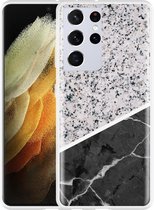 Hoesje Geschikt voor Samsung Galaxy S21 Ultra Marmer Mix