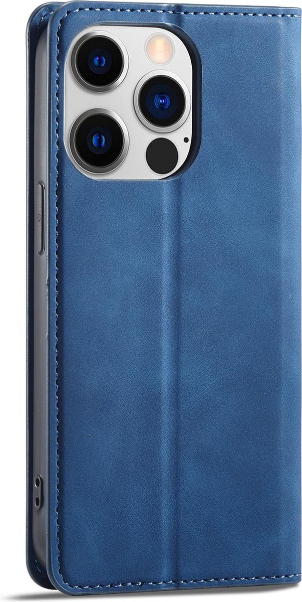 Coque Luxe Cuir Housse Etui L01 pour Apple iPhone 13 Pro Max Bleu