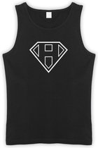 Zwarte Tanktop met letter H “ Superman “ Logo print Wit Size L