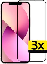 iPhone 13 Pro Max Screenprotector Glas 3D Zwart - Screenprotector iPhone 13 Pro Max Full Cover - 3 Stuks