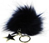 sleutelhanger fluffy 5 cm zwart