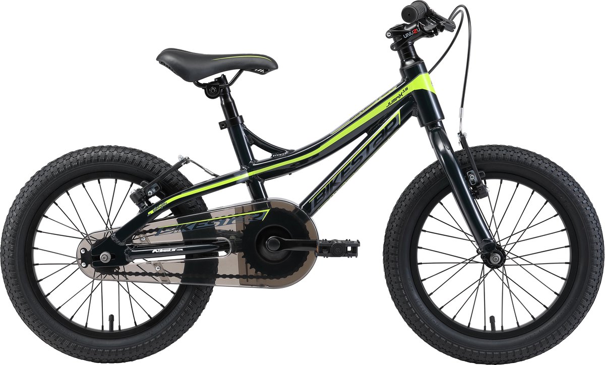 Bikestar 16 inch Alu Mountainbike kinderfiets zwart groen