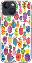 Casetastic Apple iPhone 13 mini Hoesje - Softcover Hoesje met Design - Happy Pineapples Print