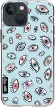 Casetastic Apple iPhone 13 mini Hoesje - Softcover Hoesje met Design - Eyes Blue Print