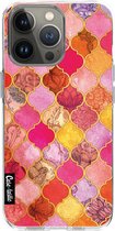 Casetastic Apple iPhone 13 Pro Hoesje - Softcover Hoesje met Design - Pink Moroccan Tiles Print