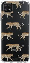 Casetastic Samsung Galaxy A22 (2021) 5G Hoesje - Softcover Hoesje met Design - Hunting Leopard Print