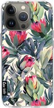 Casetastic Apple iPhone 13 Pro Hoesje - Softcover Hoesje met Design - Painted Protea Print