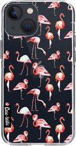 Casetastic Apple iPhone 13 mini Hoesje - Softcover Hoesje met Design - Flamingo Party Print