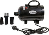 ElegaPet Professionele Zwarte Hondenföhn - Compact en Modern Design Waterblazer voor Honden - Hondenborstel met 3 Opzetstukken - Verstelbare Vermogen tot 2400W - Warme / Koude Stan