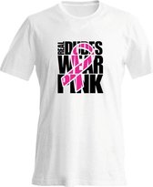 Real dudes wear pink-T-shirt-Heren-XL-wit