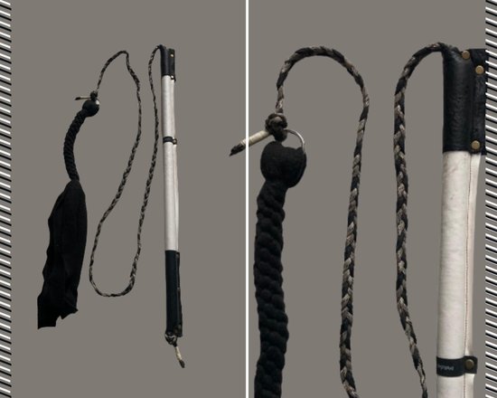 Hondenspeelgoed, Flirt Pole maat 1 in de kleuren offwhite, zwart, bruin. Hondenhengel - hondenspeelgoed - Hondentraining - hondenspeelhengel - trektouw - spelen en leren - dog training - ShukoGear by MadeByShuko