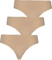 Hunkemöller String Onderbroek 3-pack Invisible String - beige - Maat XS