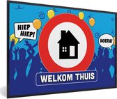 Fotolijst incl. Poster - Quotes - 'Welkom thuis' - Spreuken - 30x20 cm - Posterlijst
