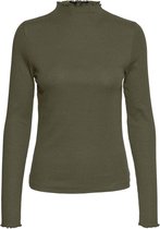 Vero Moda T-shirt Vmvio L/s High Neck Blouse Noos 10259206 Ivy Green Dames Maat - L