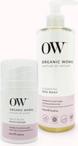 Voordeelset Organic Works - 1 x Cleansing Facewash + 1 x Daily Bliss Moisturiser