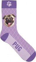 sokken Pug polyester paars maat 31-36