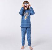 Woody pyjama jongens - wasbeer - streep - 212-1-PZL-Z/922 - maat 140