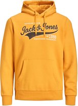 Jack & Jones Essential Logo Trui - Mannen - geel/oranje - zwart - wit