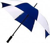 golfparaplu automatisch 102 cm donkerblauw/wit
