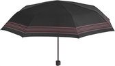 mini-paraplu strepen 54 cm microvezel zwart/rood