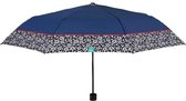 paraplu bloemen dames 97 cm microvezel blauw