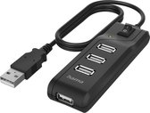 Hama USB Hub, 4 Ports, USB 2.0, 480 Mbit/s, On/Off Switch